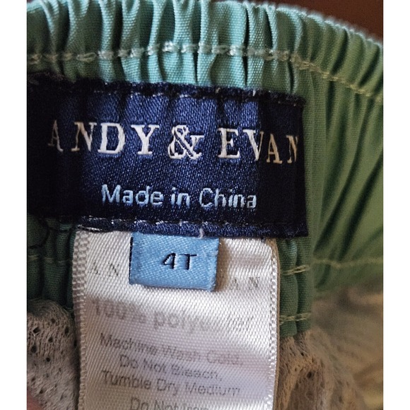 Andy & Evan Boys 4T Swim Trunks Blue Cactus Print Elastic Waist NO Drawstring - Picture 3 of 8